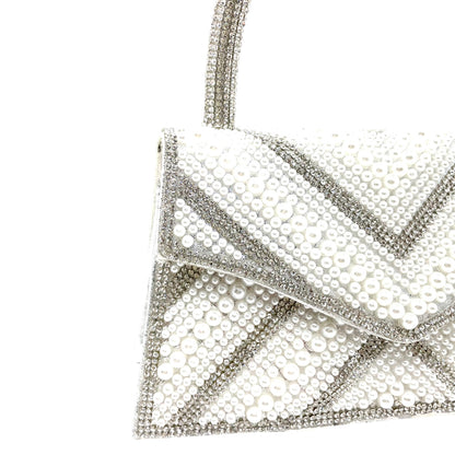Pochette Donna Perle e Manico di Strass