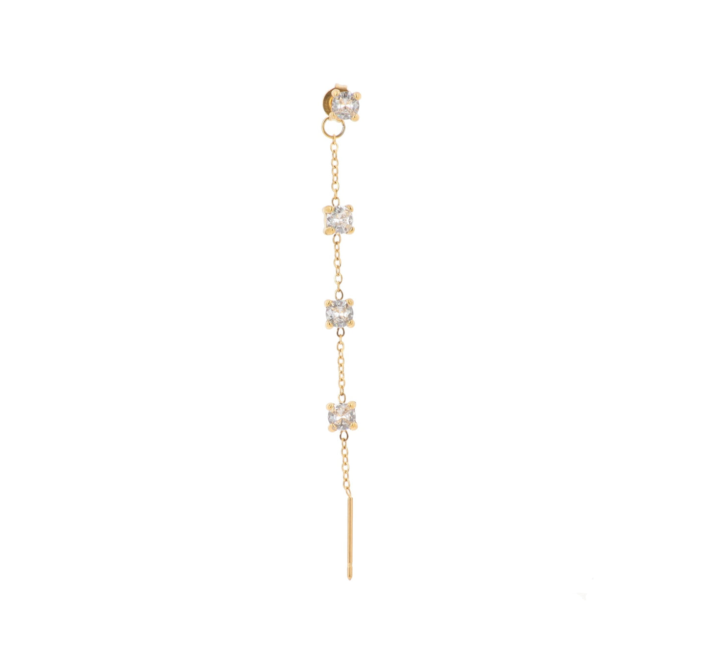 Orecchino Donna Mono Cascata Luce Base Oro