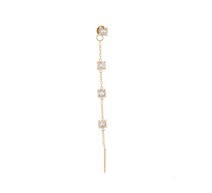 Orecchino Donna Mono Cascata Luce Base Oro
