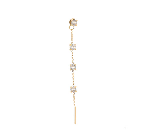 Orecchino Donna Mono Cascata Luce Base Oro
