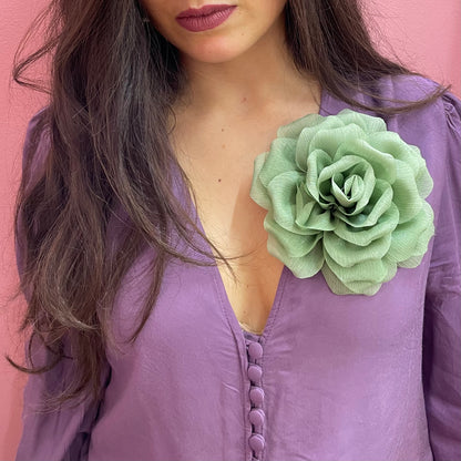 Spilla Donna Fiore Tessuto