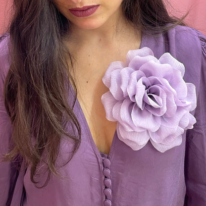 Spilla Donna Fiore Tessuto