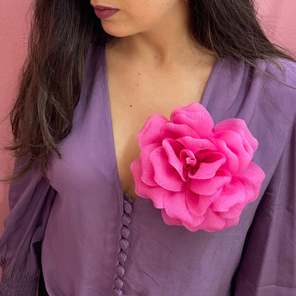 Spilla Donna Fiore Tessuto